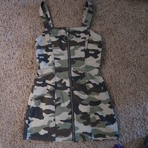 Camo print mini dress